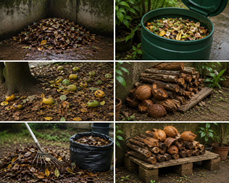 Garden debris and compost cleanup
