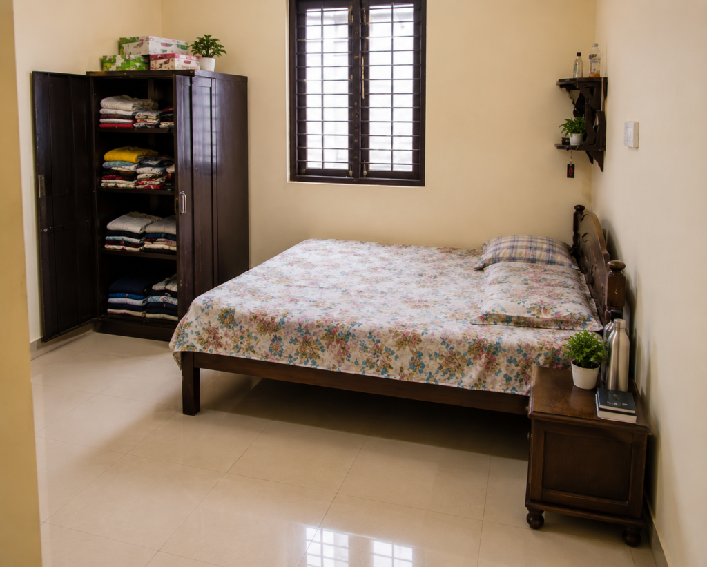 bedroom after cleaning