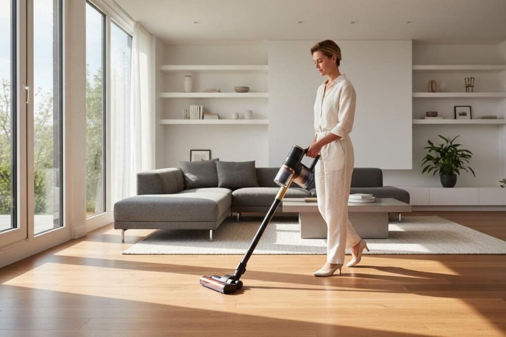 Cleaning with vacuum cleaner
